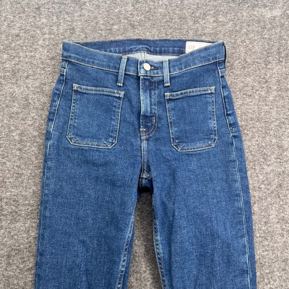 Gap Vintage Slim Mid Rise Jeans Womens 27 4R Medium Wash Patch Pocket Denim - Picture 3 of 14